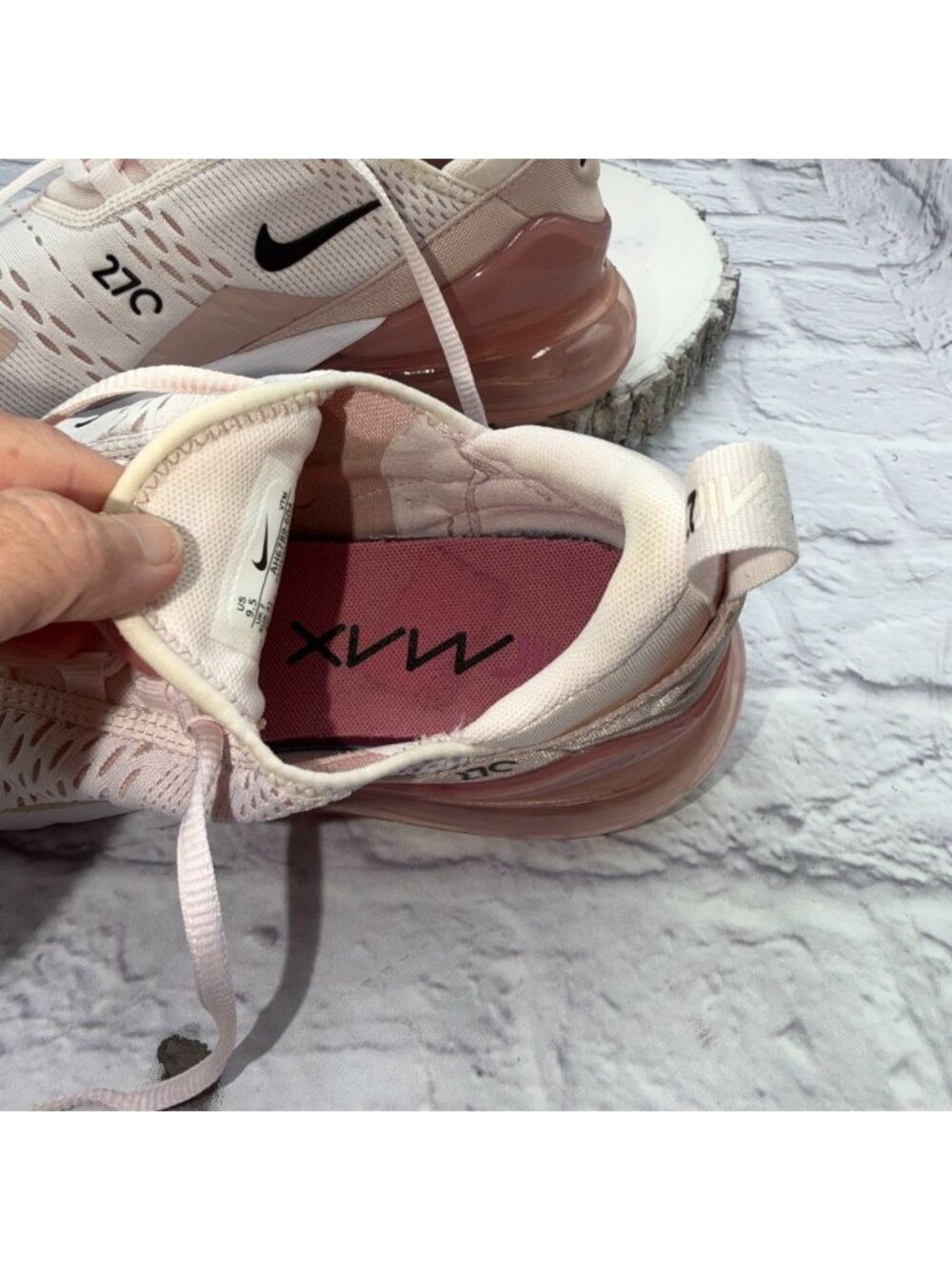 Nike Air Max 270 Womens Size 9.5 Light Soft Pink Running Shoes AH6789-604 - Picture 9 of 11